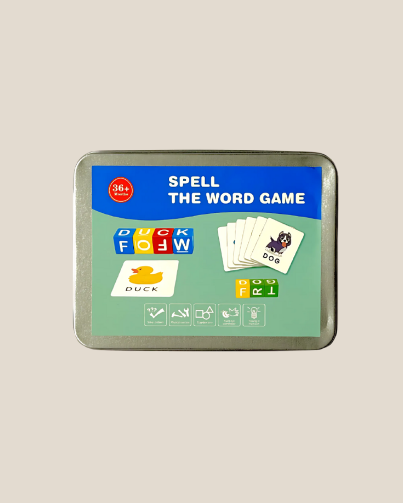 Spell the Word Game - Educational Letter Blocks & Picture Cards Set